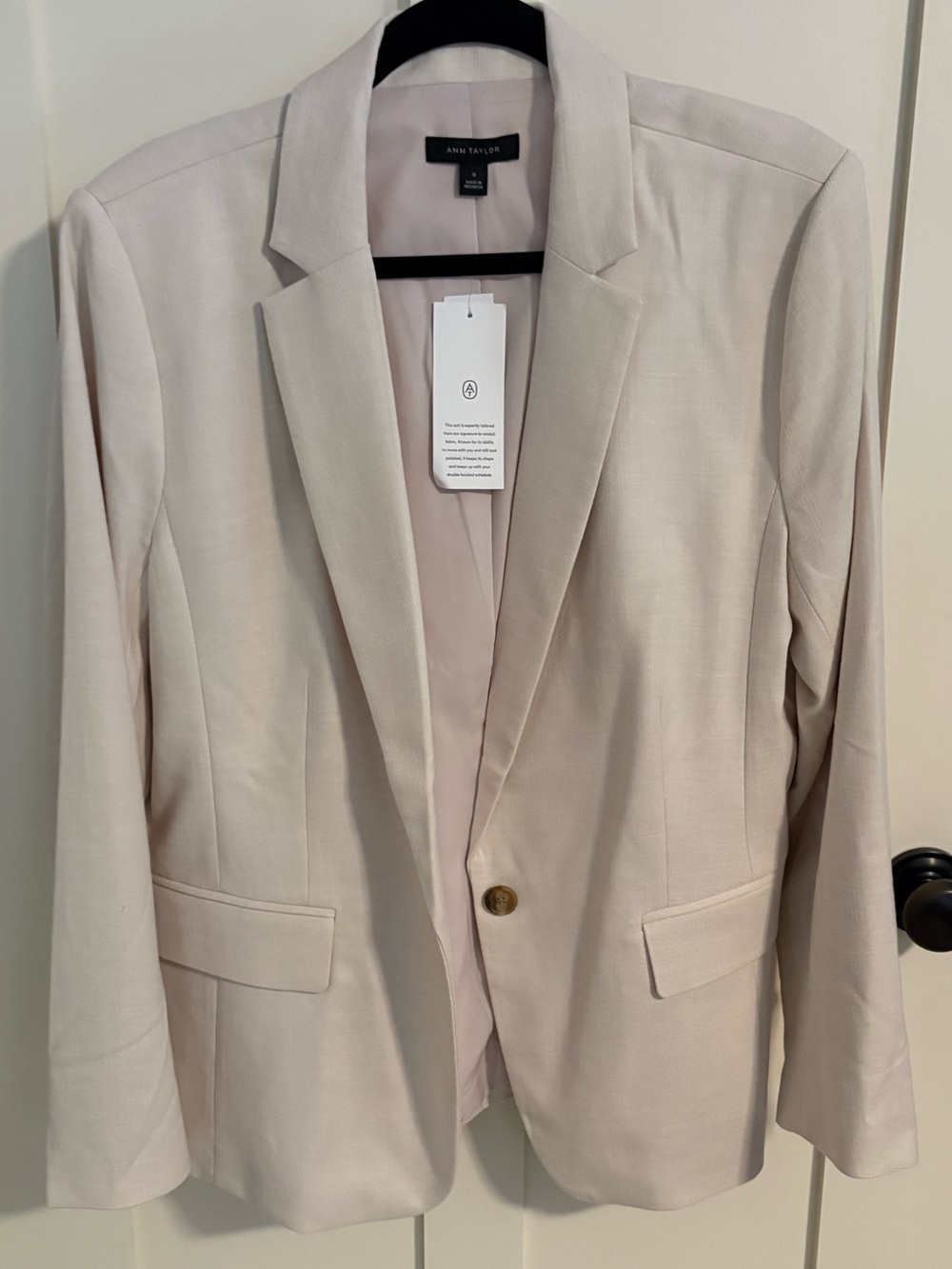 Ann Taylor Light Blush Pink Tailored Blazer